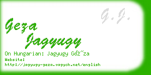 geza jagyugy business card